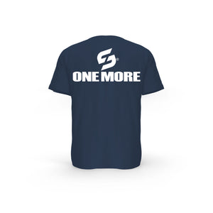 STRONG WORK SHORT SLEEVE T-SHIRT IN ORGANIC COTTON "ONE MORE" FOR MEN - FRENCH NAVY BACK VIEW
