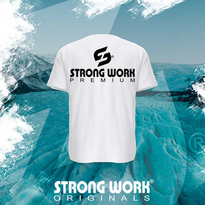 STRONG WORK - Strong Work PREMIUM EDITION organic cotton short sleeve T-shirt for men - BACK VIEW