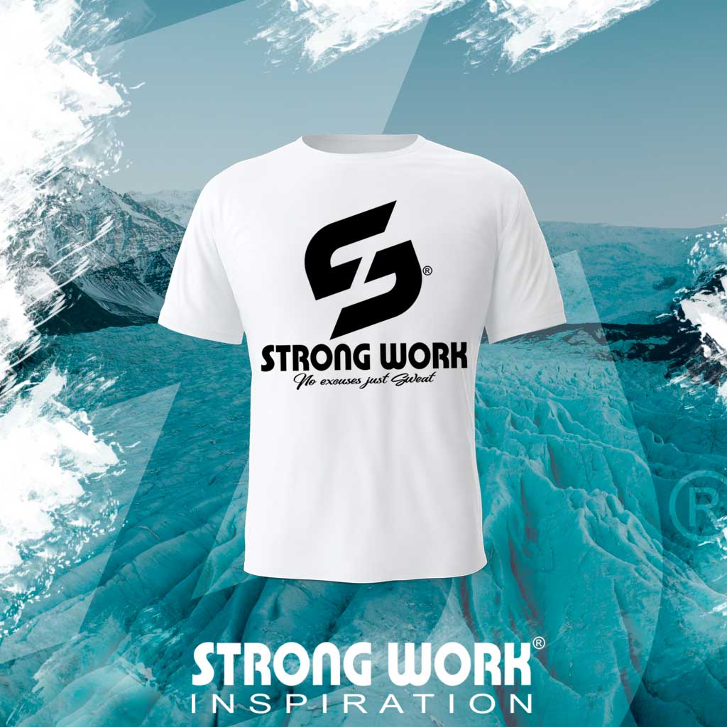 STRONG WORK SPORTSWEAR - STRONG WORK SHORT SLEEVE T-SHIRT IN ORGANIC COTTON "EVERYDAY IS TRAINING DAY" FOR MEN