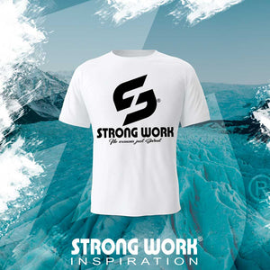 STRONG WORK SPORTSWEAR - STRONG WORK SHORT SLEEVE T-SHIRT IN ORGANIC COTTON "INSPIRATION/INTENSITY" FOR MEN