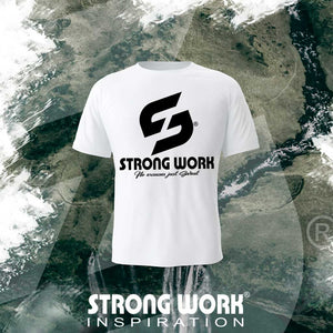 STRONG WORK SPORSTWEAR - STRONG WORK SHORT SLEEVE T-SHIRT IN ORGANIC COTTON "BODY UNDER CONSTRUCTION" FOR MEN