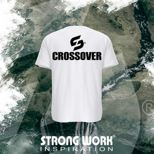 STRONG WORK SPORTSWEAR - STRONG WORK SHORT SLEEVE T-SHIRT IN ORGANIC COTTON "CROSSOVER" FOR WOMEN - BACK VIEW