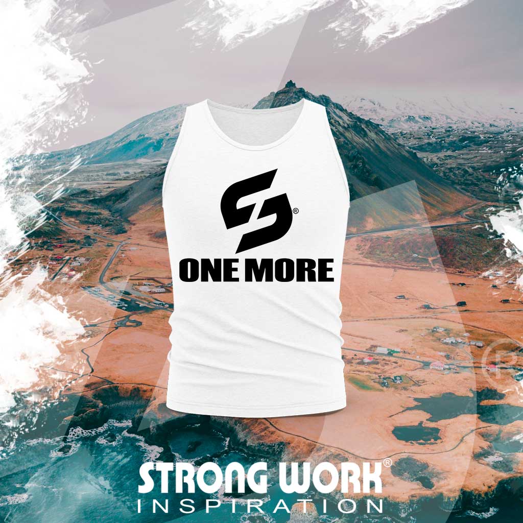 STRONG WORK SPORTSWEAR - STRONG WORK TANK TOP IN ORGANIC COTTON "ONE MORE" FOR MEN
