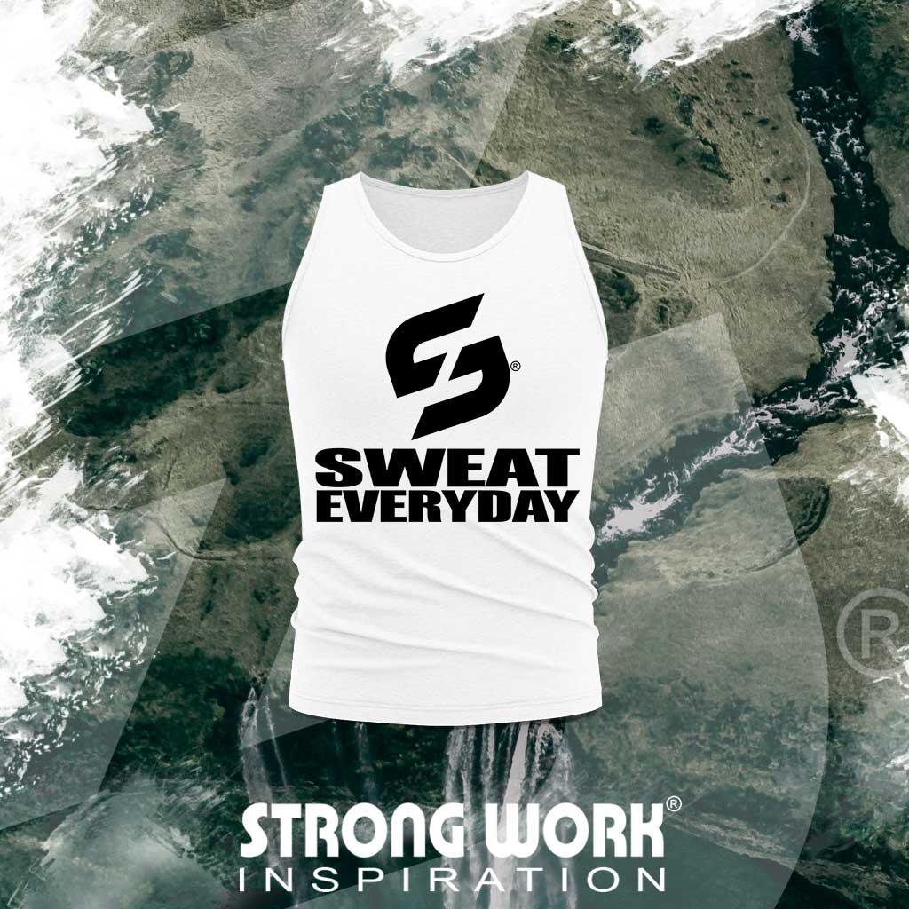 STRONG WORK SPORTSWEAR - STRONG WORK TANK TOP IN ORGANIC COTTON "SWEAT EVERYDAY" FOR MEN