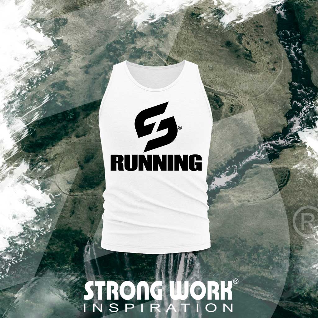 STRONG WORK TANK TOP IN ORGANIC COTTON "RUNNING" FOR WOMEN