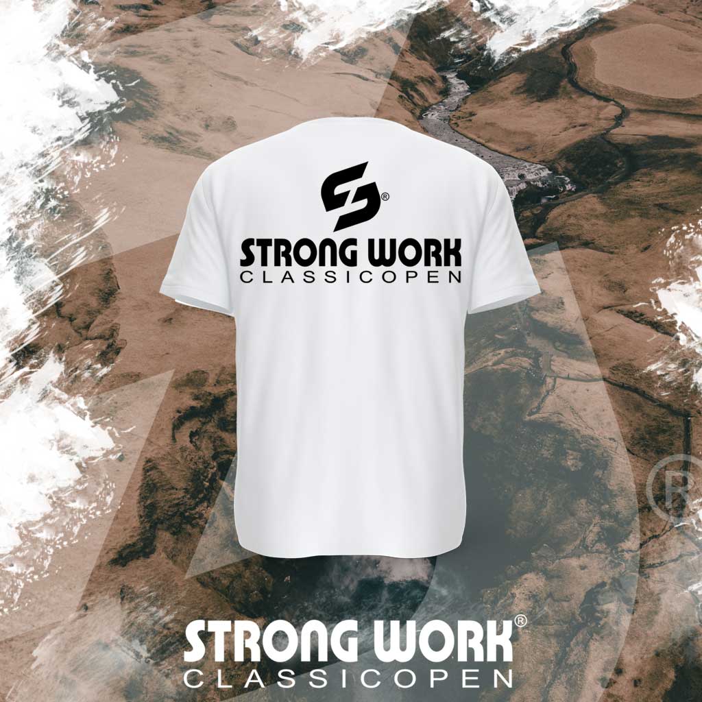 STRONG WORK SPORTSWEAR - Strong Work New Classic Open organic cotton short sleeve T-shirt for men  - BACK VIEW