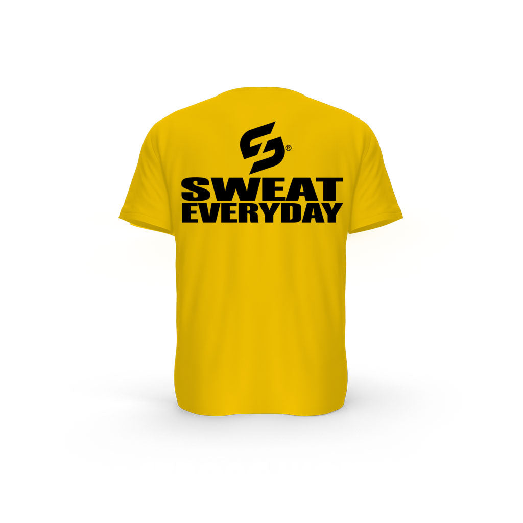 STRONG WORK SHORT SLEEVE T-SHIRT IN ORGANIC COTTON "SWEAT EVERYDAY" FOR WOMEN - SPECTRA YELLOW BACK VIEW