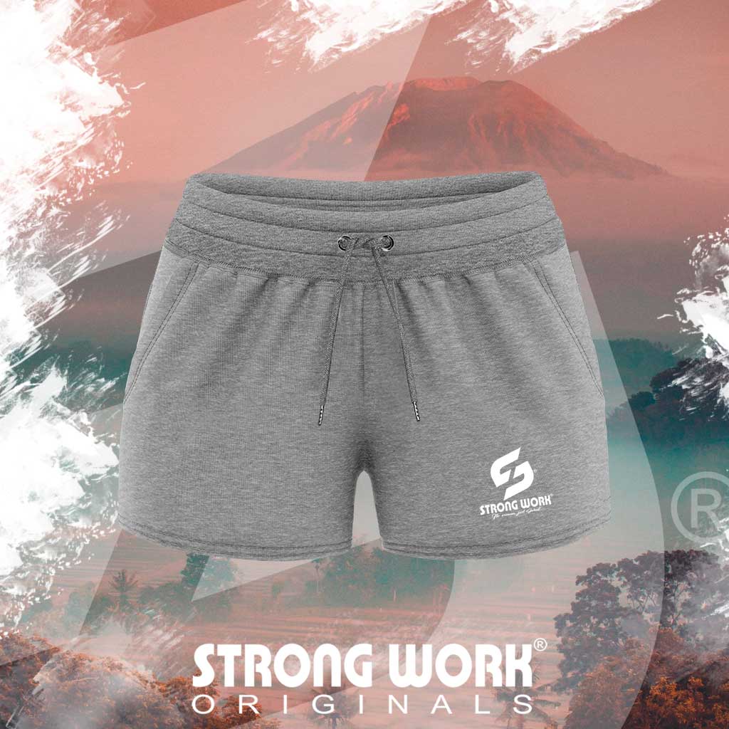 STRONG WORK SPORTSWEAR - STRONG WORK ORIGINALS FITNESS SHORT IN ORGANIC COTTON FOR WOMEN
