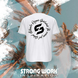 STRONG WORK SPORTSWEAR - Strong Work Inspiration Authentic organic cotton short sleeve T-shirt for men - BACK VIEW