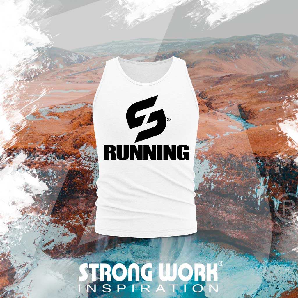 STRONG WORK SPORTSWEAR - STRONG WORK TANK TOP IN ORGANIC COTTON "RUNNING" FOR MEN