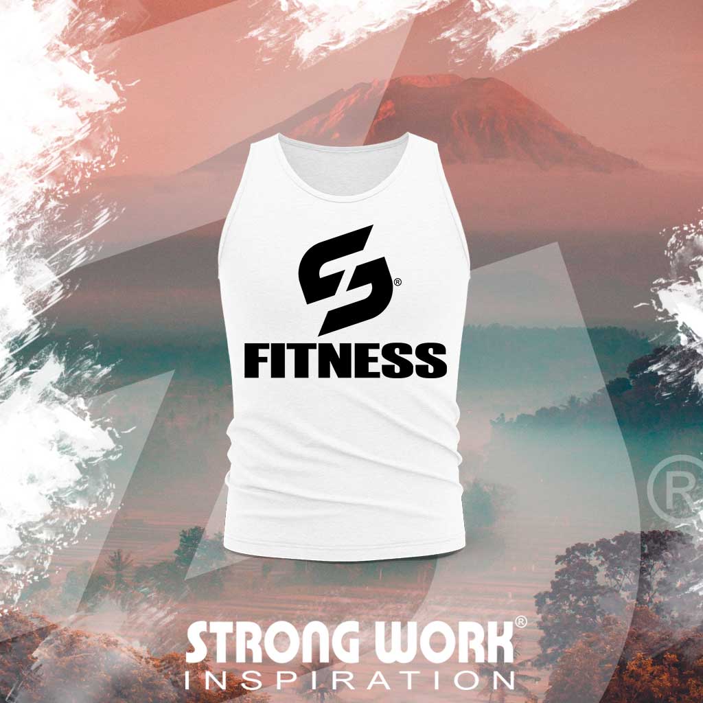 STRONG WORK SPORTSWEAR - STRONG WORK TANK TOP IN ORGANIC COTTON "FITNESS" FOR WOMEN