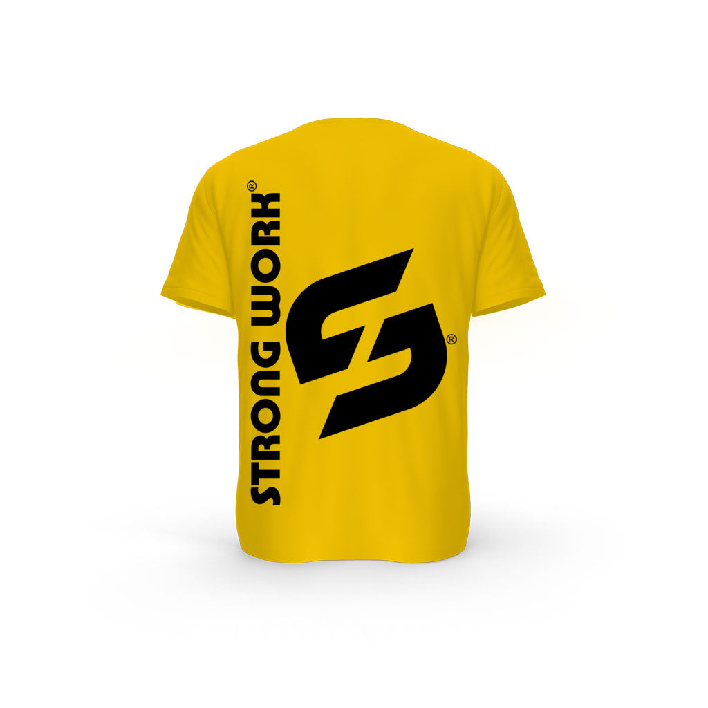 Strong Work Evolution organic cotton short sleeve T-shirt for men - SPECTRA YELLOW BACK VIEW