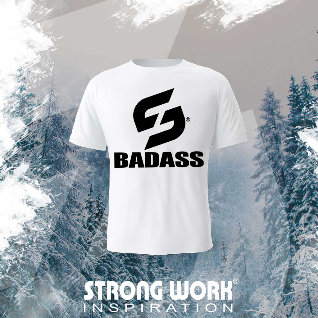 STRONG WORK SPORTSWEAR - STRONG WORK SHORT SLEEVE T-SHIRT IN ORGANIC COTTON "BADASS" FOR WOMEN 