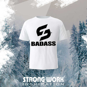 STRONG WORK SPORTSWEAR - STRONG WORK SHORT SLEEVE T-SHIRT IN ORGANIC COTTON "BADASS" FOR MEN
