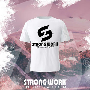 STRONG WORK SPORTSWEAR - STRONG WORK SHORT SLEEVE T-SHIRT IN ORGANIC COTTON "IF YOU SEE ME LESS I'M DOING MORE" FOR MEN