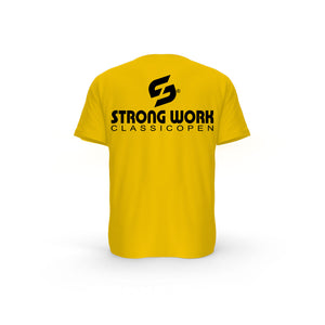Strong Work Classic Open organic cotton short sleeve T-shirt for women - SPECTRA YELLOW BACK VIEW