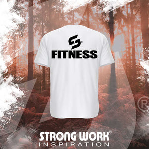 STRONG WORK SPORTSWEAR - STRONG WORK SHORT SLEEVE T-SHIRT IN ORGANIC COTTON "FITNESS" FOR WOMEN - BACK VIEW