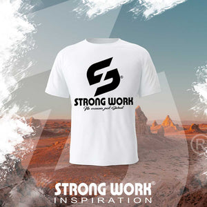 STRONG WORK SPORTSWEAR - STRONG WORK SHORT SLEEVE T-SHIRT IN ORGANIC COTTON "GIVING UP IS NOT AN OPTION FOR ME" FOR WOMEN