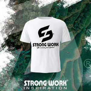 STRONG WORK SPORTSWEAR - STRONG WORK SHORT SLEEVE T-SHIRT IN ORGANIC COTTON "DON'T STOP RUNNING" FOR MEN