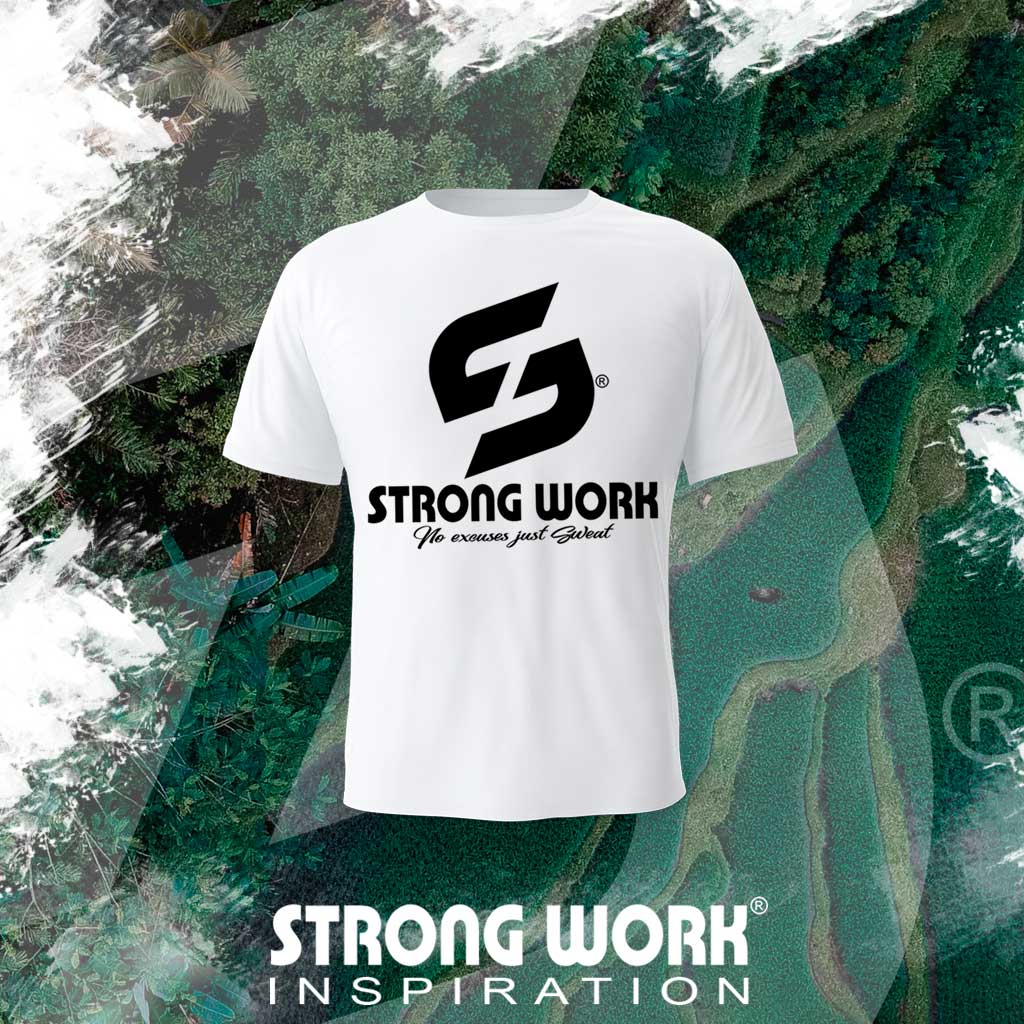 STRONG WORK SPORTSWEAR - STRONG WORK SHORT SLEEVE T-SHIRT IN ORGANIC COTTON "SWEAT EVERYDAY" FOR MEN