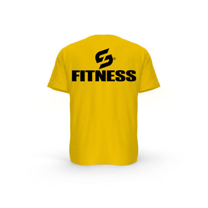 STRONG WORK SHORT SLEEVE T-SHIRT IN ORGANIC COTTON "FITNESS" FOR WOMEN - SPECTRA YELLOW BACK VIEW