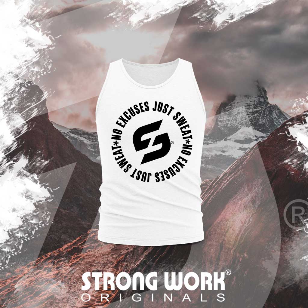 STRONG WORK SPORTSWEAR - STRONG WORK NO EXCUSES JUST SWEAT ORGANIC COTTON TANK TOP FOR WOMEN