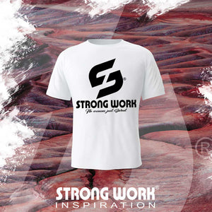 STRONG WORK SPORTSWEAR - STRONG WORK SHORT SLEEVE T-SHIRT IN ORGANIC COTTON "I DON'T HAVE TIME FOR REGRETS JUST FOR WORKOUT" FOR MEN