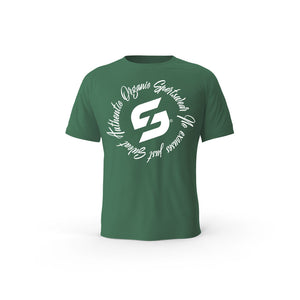 Strong Work Authentic organic cotton short sleeve T-shirt for men - BOTTLE GREEN