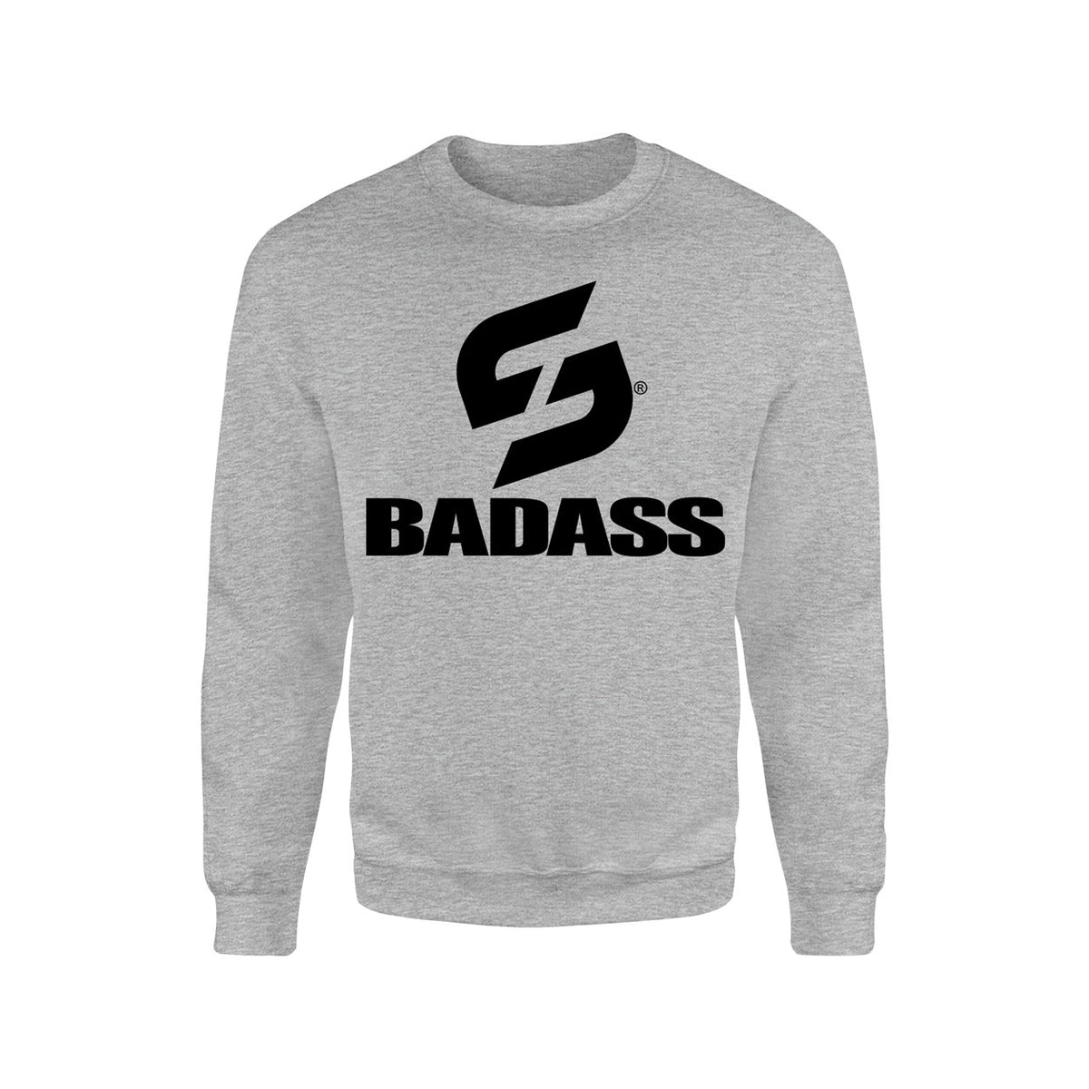 STRONG WORK SWEATSHIRT IN ORGANIC COTTON "BADASS" FOR WOMEN - GREY