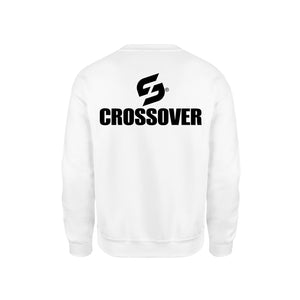 STRONG WORK SWEATSHIRT IN ORGANIC COTTON "CROSSOVER" FOR MEN - WHITE BACK VIEW