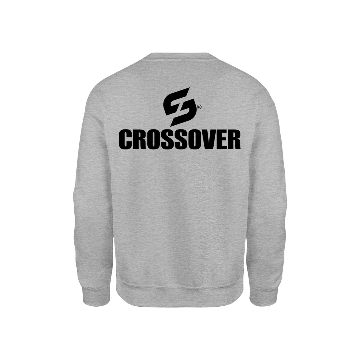 STRONG WORK SWEATSHIRT IN ORGANIC COTTON "CROSSOVER" FOR MEN - HEATHER GREY BACK VIEW