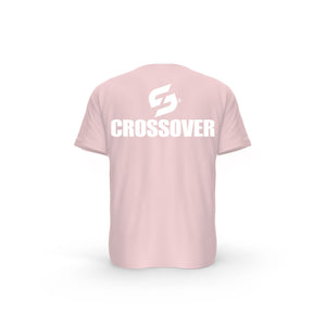 STRONG WORK SHORT SLEEVE T-SHIRT IN ORGANIC COTTON "CROSSOVER" FOR WOMEN - COTTON PINK BACK VIEW