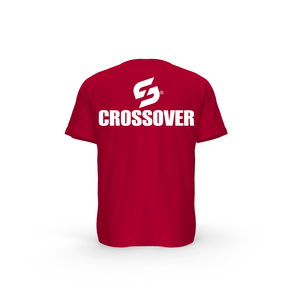 STRONG WORK SHORT SLEEVE T-SHIRT IN ORGANIC COTTON "CROSSOVER" FOR MEN - RED BACK VIEW