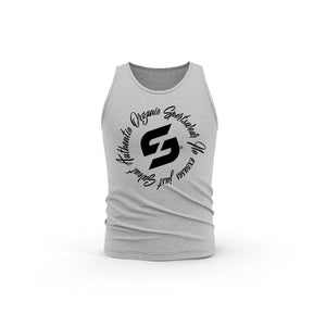 STRONG WORK AUTHENTIC ORGANIC COTTON TANK TOP FOR MEN - HEATHER GREY TANK TOP