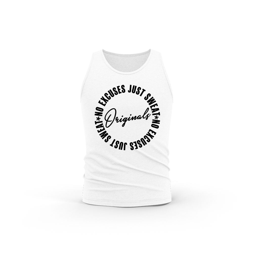 STRONG WORK ORIGINALS EDITION ORGANIC COTTON TANK TOP FOR MEN - WHITE TANK TOP