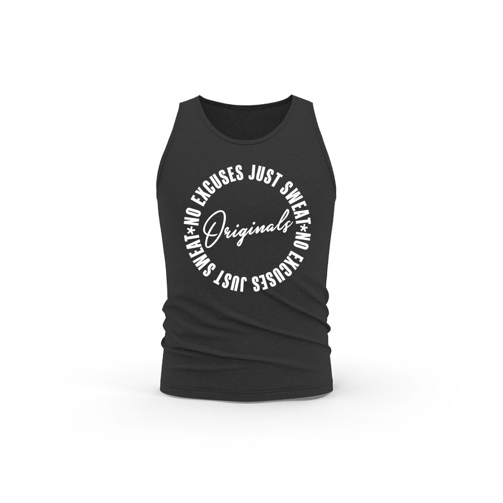 STRONG WORK ORIGINALS EDITION ORGANIC COTTON TANK TOP FOR MEN - BLACK TANK TOP