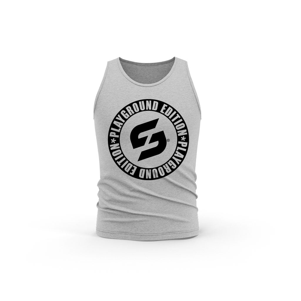 STRONG WORK PLAYGROUND EDITION ORGANIC COTTON TANK TOP FOR WOMEN - HEATHER GREY