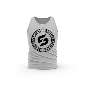 STRONG WORK PLAYGROUND EDITION ORGANIC COTTON TANK TOP FOR WOMEN - HEATHER GREY