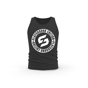 STRONG WORK PLAYGROUND EDITION ORGANIC COTTON TANK TOP FOR MEN - BLACK TANK TOP