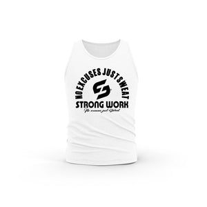 STRONG WORK "THE NEW ORIGINALS" ORGANIC COTTON TANK TOP FOR WOMEN - WHITE