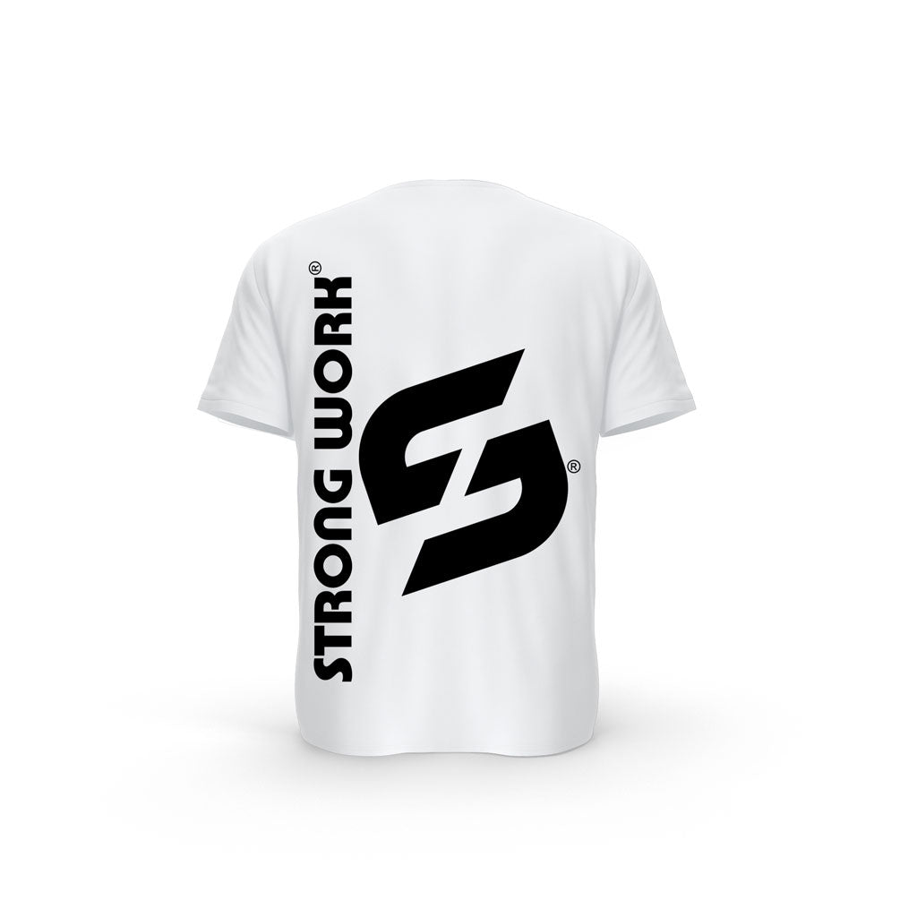 Strong Work Evolution organic cotton short sleeve T-shirt for women - WHITE BACK VIEW