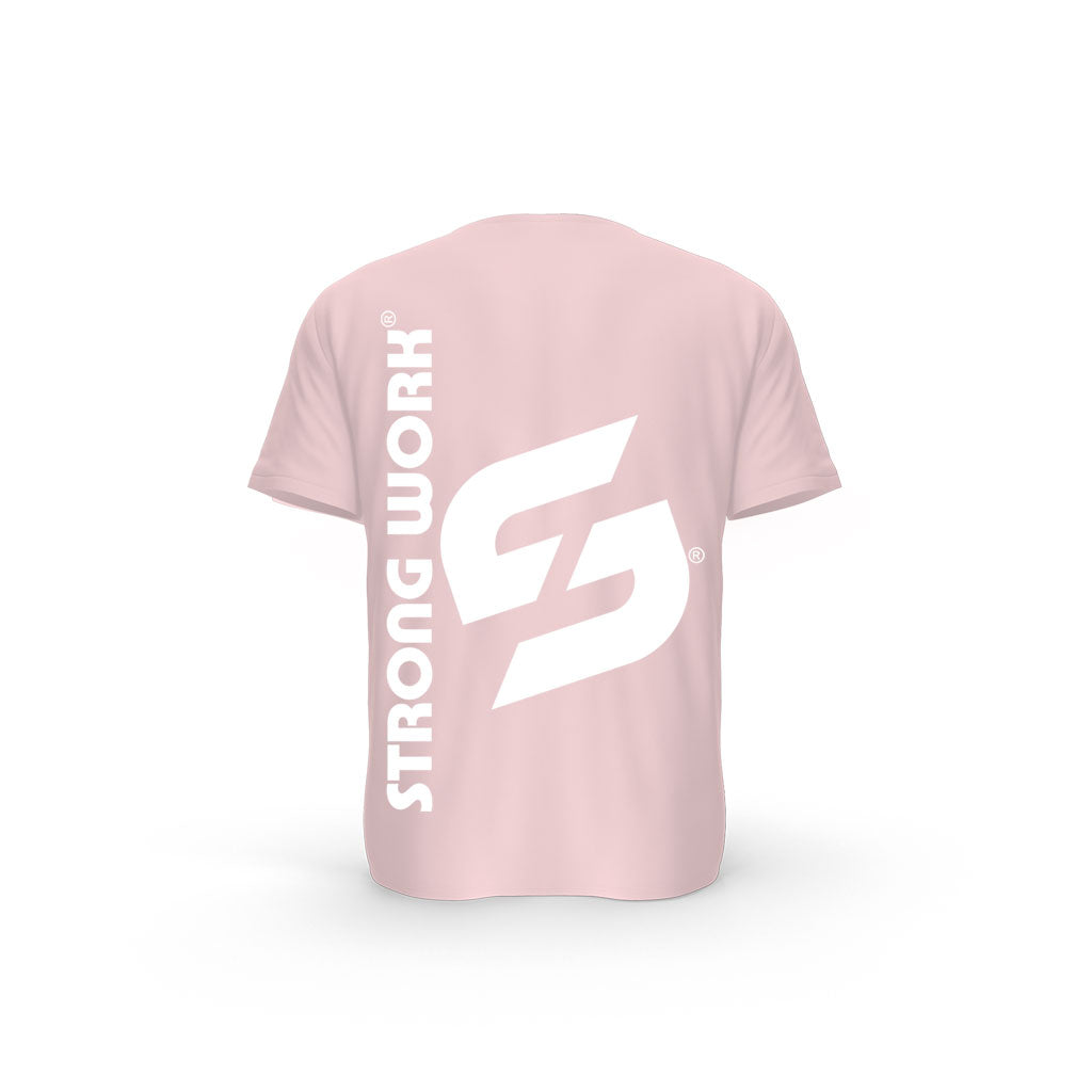 Strong Work Evolution organic cotton short sleeve T-shirt for men - COTTON PINK BACK VIEW