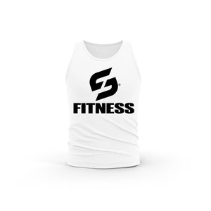 STRONG WORK TANK TOP IN ORGANIC COTTON "FITNESS" FOR MEN - WHITE