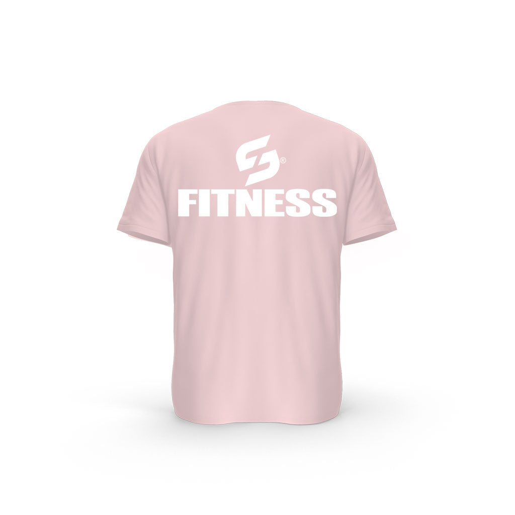 STRONG WORK SHORT SLEEVE T-SHIRT IN ORGANIC COTTON "FITNESS" FOR MEN - COTTON PINK BACK VIEW