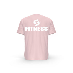 STRONG WORK SHORT SLEEVE T-SHIRT IN ORGANIC COTTON "FITNESS" FOR MEN - COTTON PINK BACK VIEW