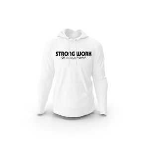 Strong Work Intensity organic cotton hooded sweatshirt for men - WHITE