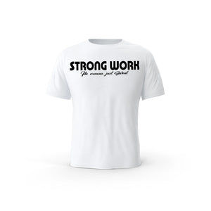 Strong Work Intensity organic cotton short sleeve T-shirt for men - WHITE