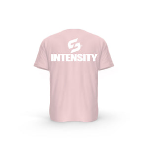 STRONG WORK SHORT SLEEVE T-SHIRT IN ORGANIC COTTON "INSPIRATION/INTENSITY" FOR WOMEN - COTTON PINK BACK VIEW