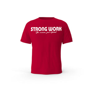 Strong Work Intensity organic cotton short sleeve T-shirt for men - RED