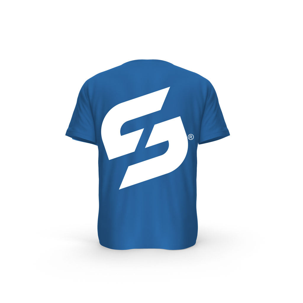 Strong Work Legend organic cotton short sleeve T-shirt for men - ROYAL BLUE BACK VIEW